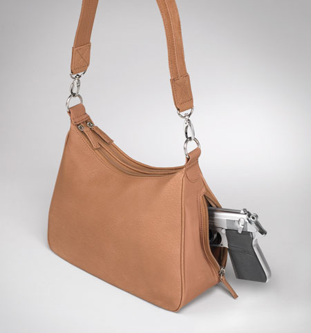 Large Concealed Carry Leather Hobo Purse For Women With Crossbody Strap And Detachable Holster 