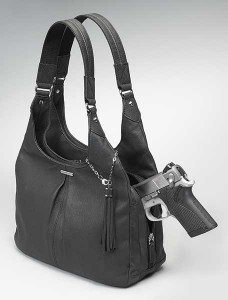 pleated leather concealed carry purse