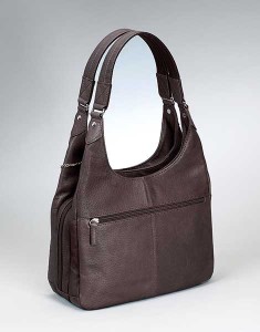 pleated leather concealed carry purse
