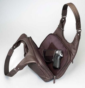 pleated leather concealed carry purse