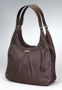 pleated leather concealed carry purse