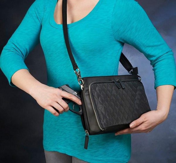 quilted microfiber concealed carry clutch