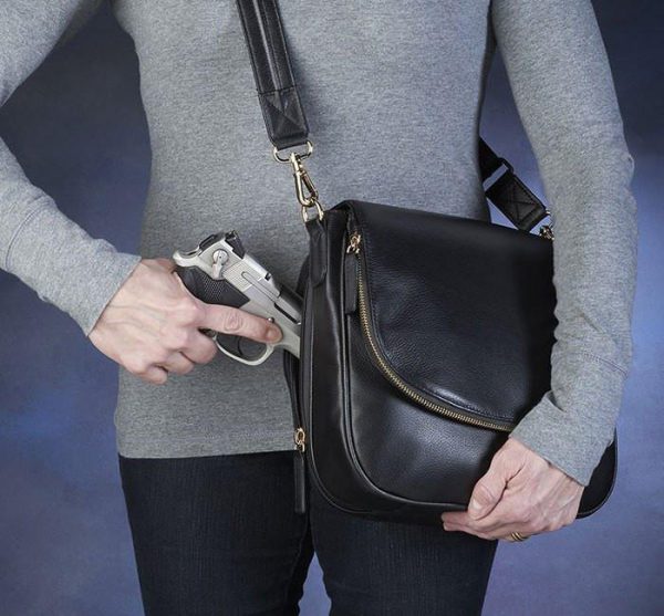 drop front concealed carry handbag